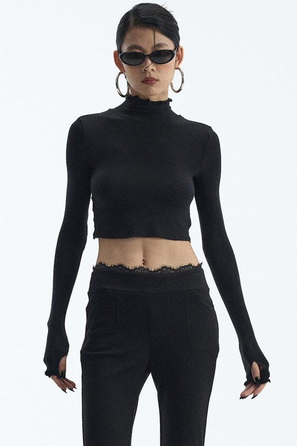 Black Turtleneck Top