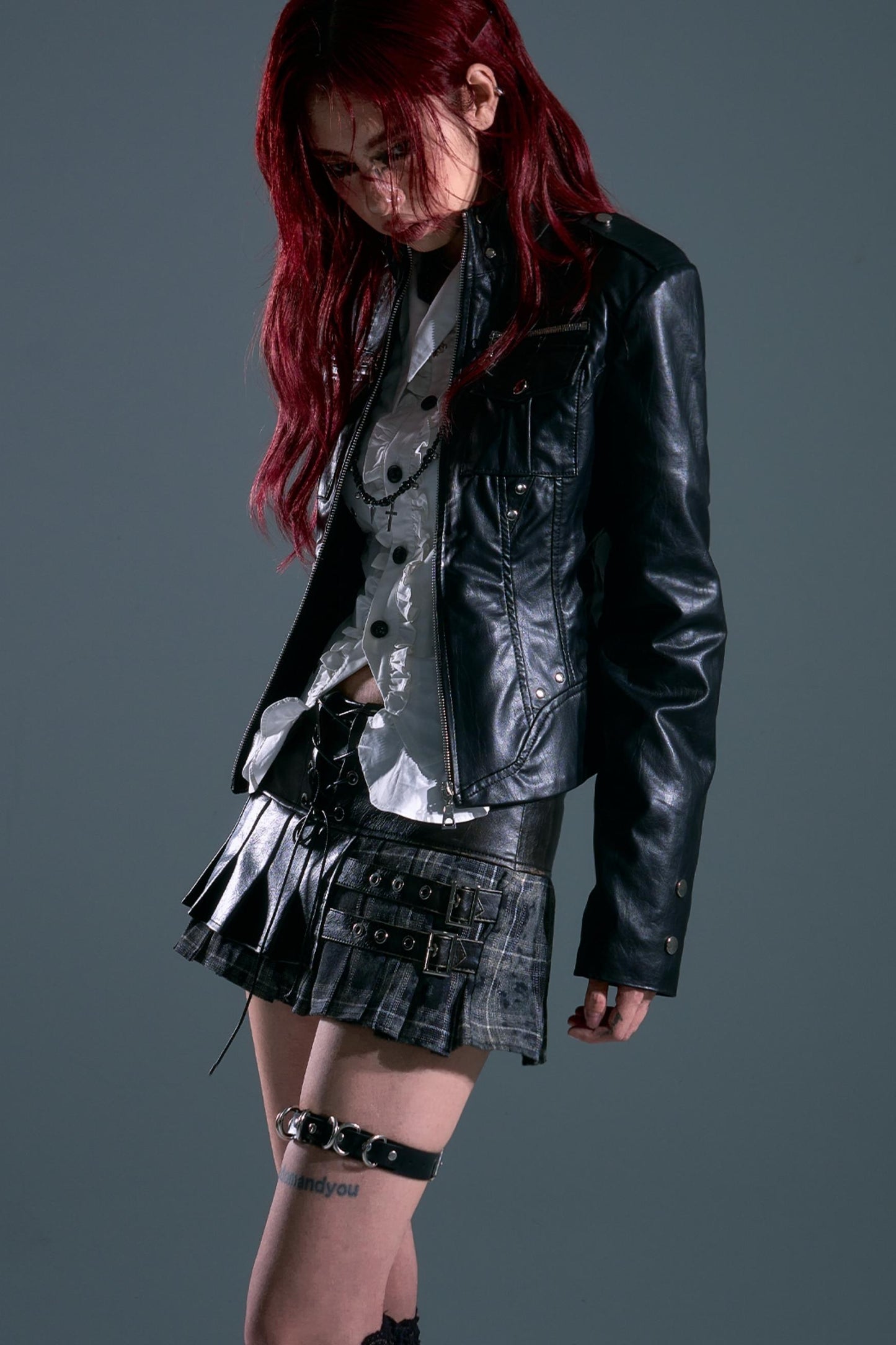 Punk Rock Silhouette Leather Jacket