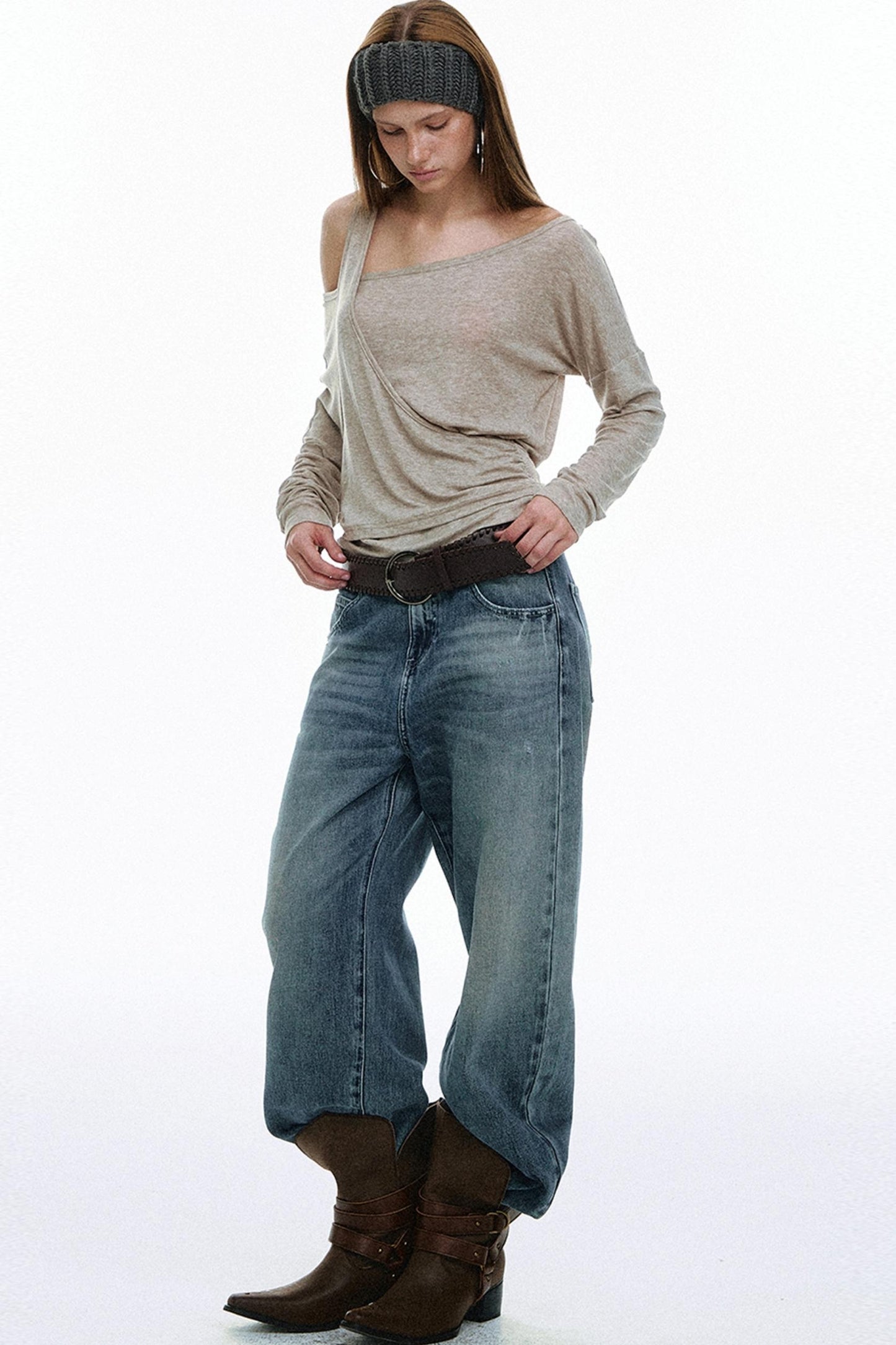 Hot Slanted Wool Knit Top