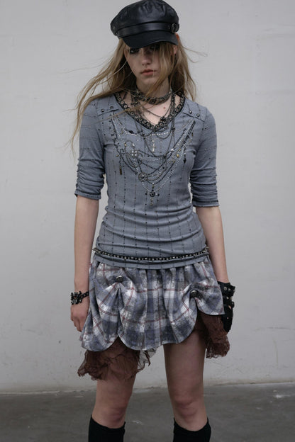 Retro V-Neck Tee Set-Up