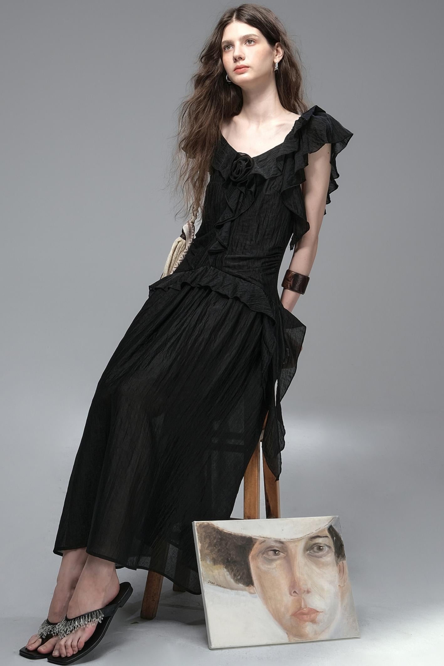 Mandala Flower Pleated Dress