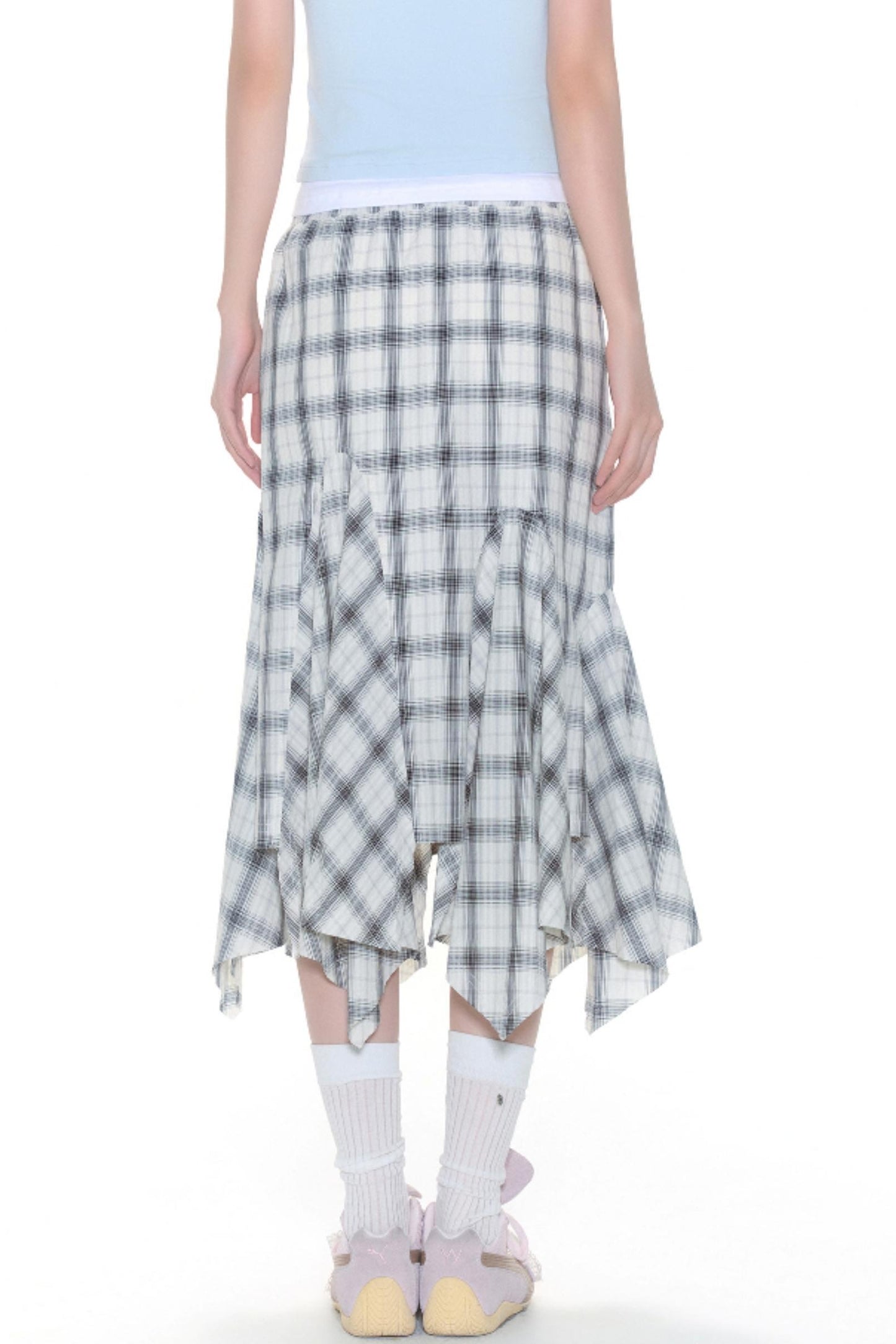 Summer Check Waist Skirt