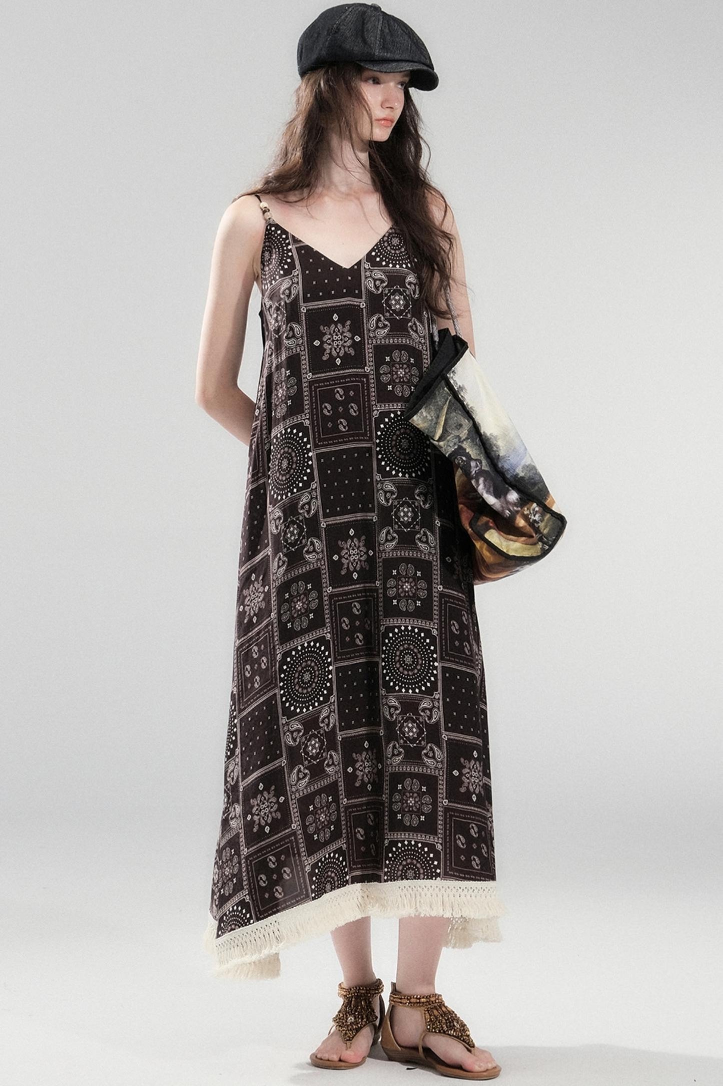 Sunset Bohemian Beaded Slip Dress