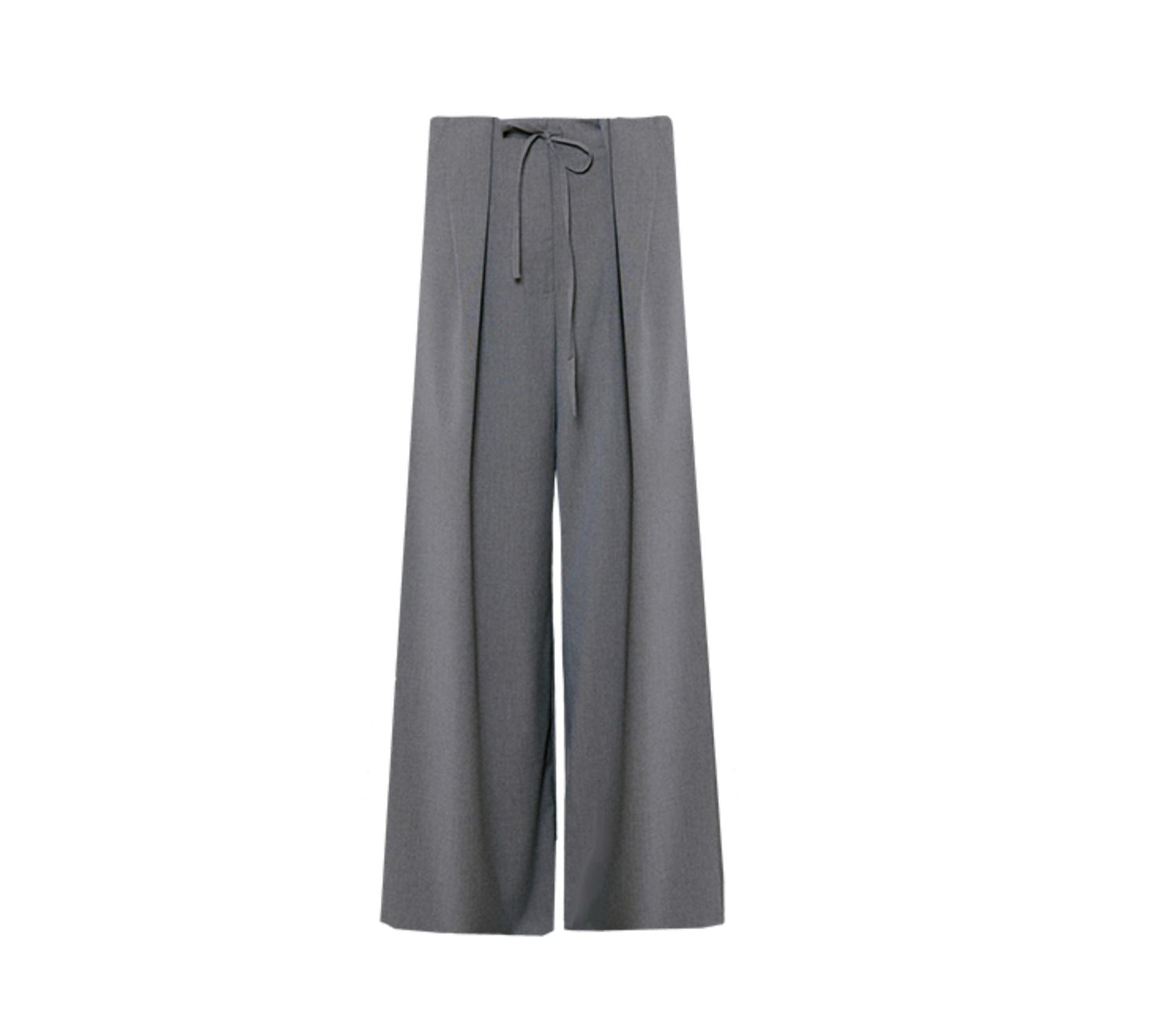 Gray Loose-Fitting Wide-Leg Pants