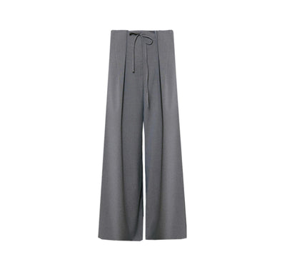 Gray Loose-Fitting Wide-Leg Pants