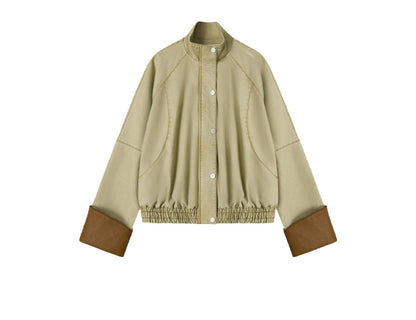 Split Leather Cargo Jacket