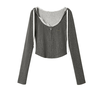 Lace Hooded Cardigan Set-Up
