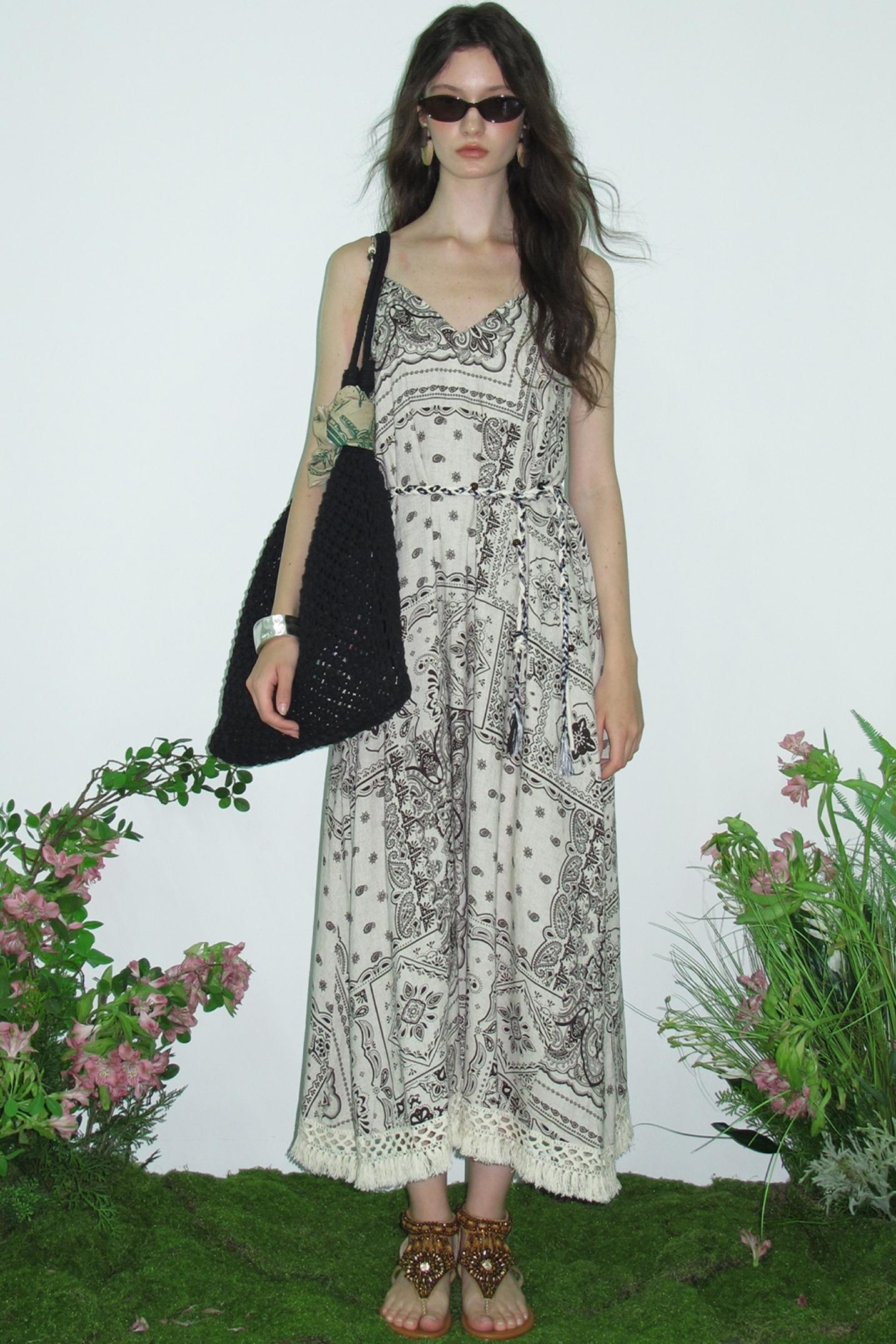 Sunset Bohemian Beaded Slip Dress