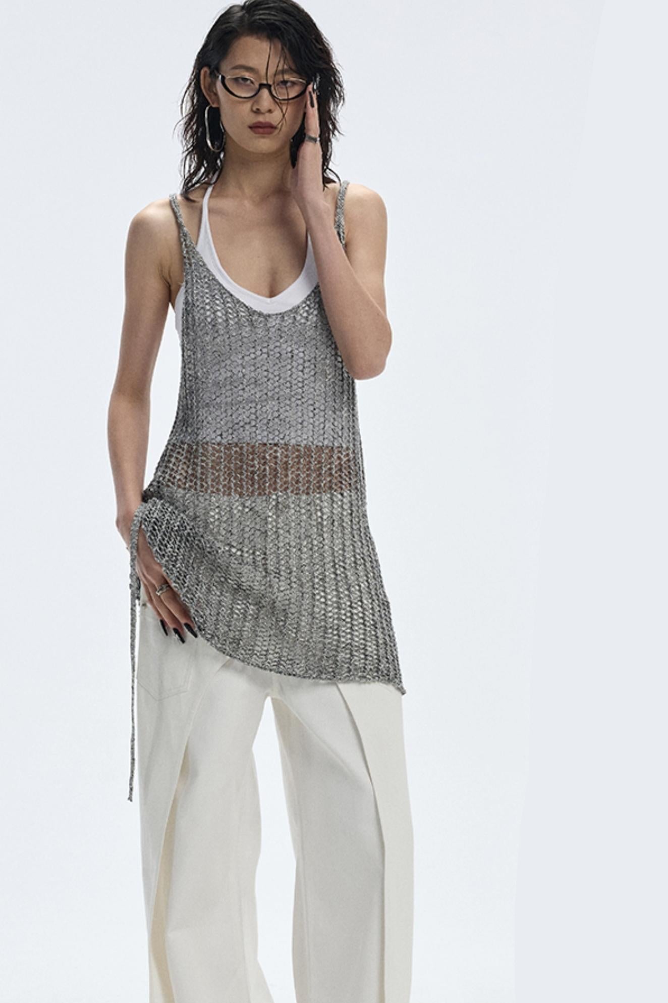 Cut-Out Knit Silk Camisole