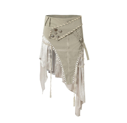 Irregular Leaky Leg Skirt