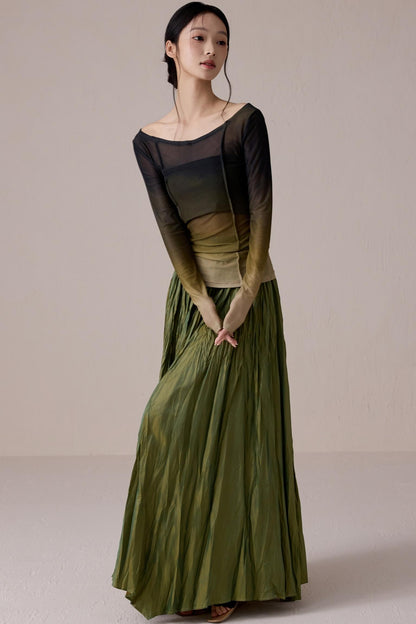 Slim Fit Gradient Mesh Tee