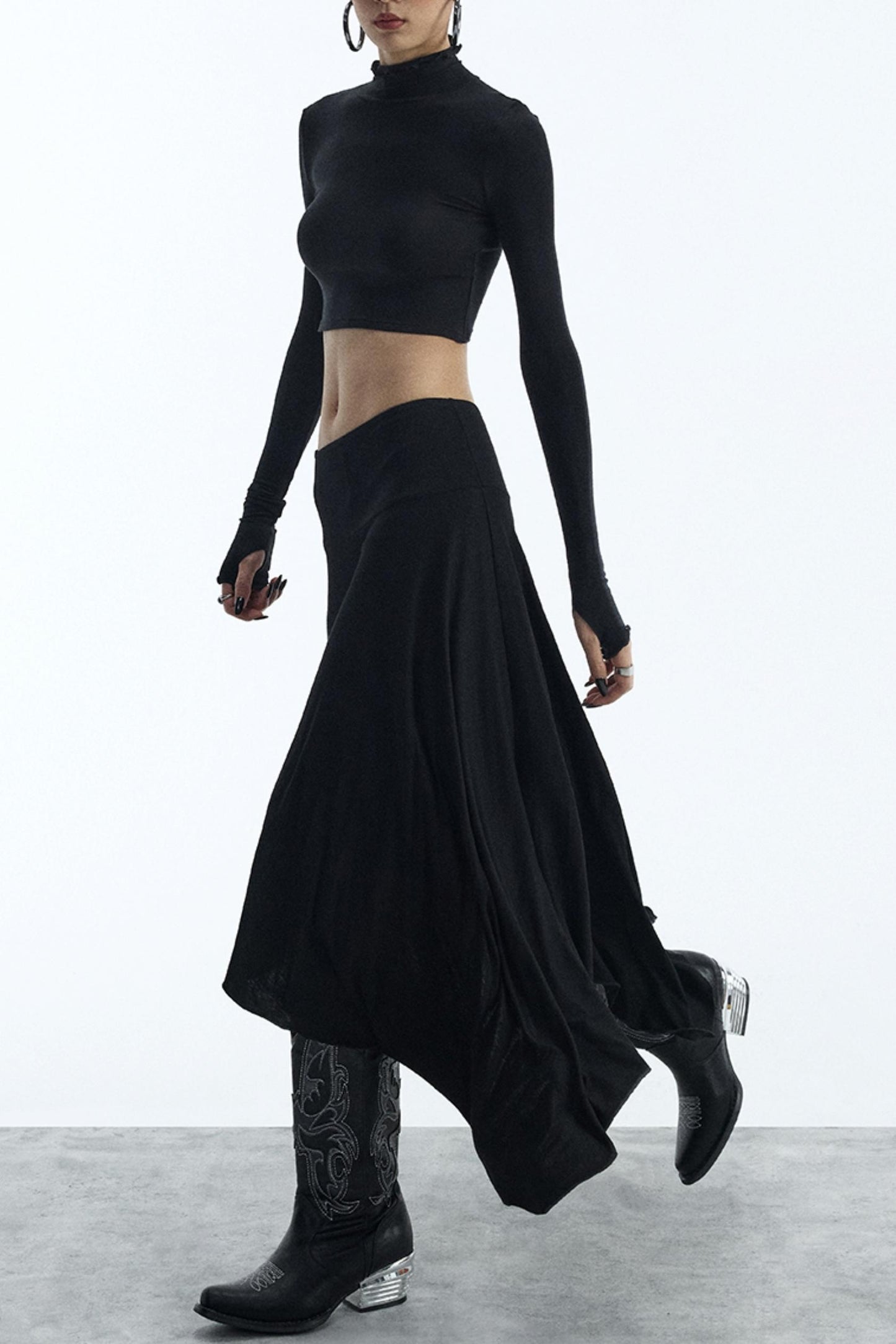 Black Draped Skirt