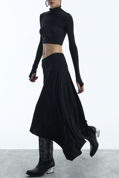 Black Draped Skirt