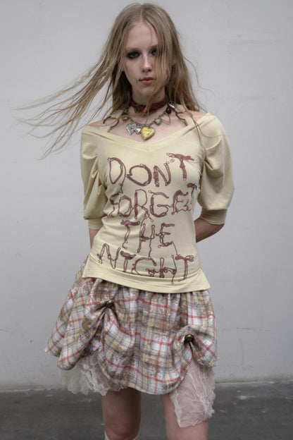 Straight silhouette Plaid Skirt