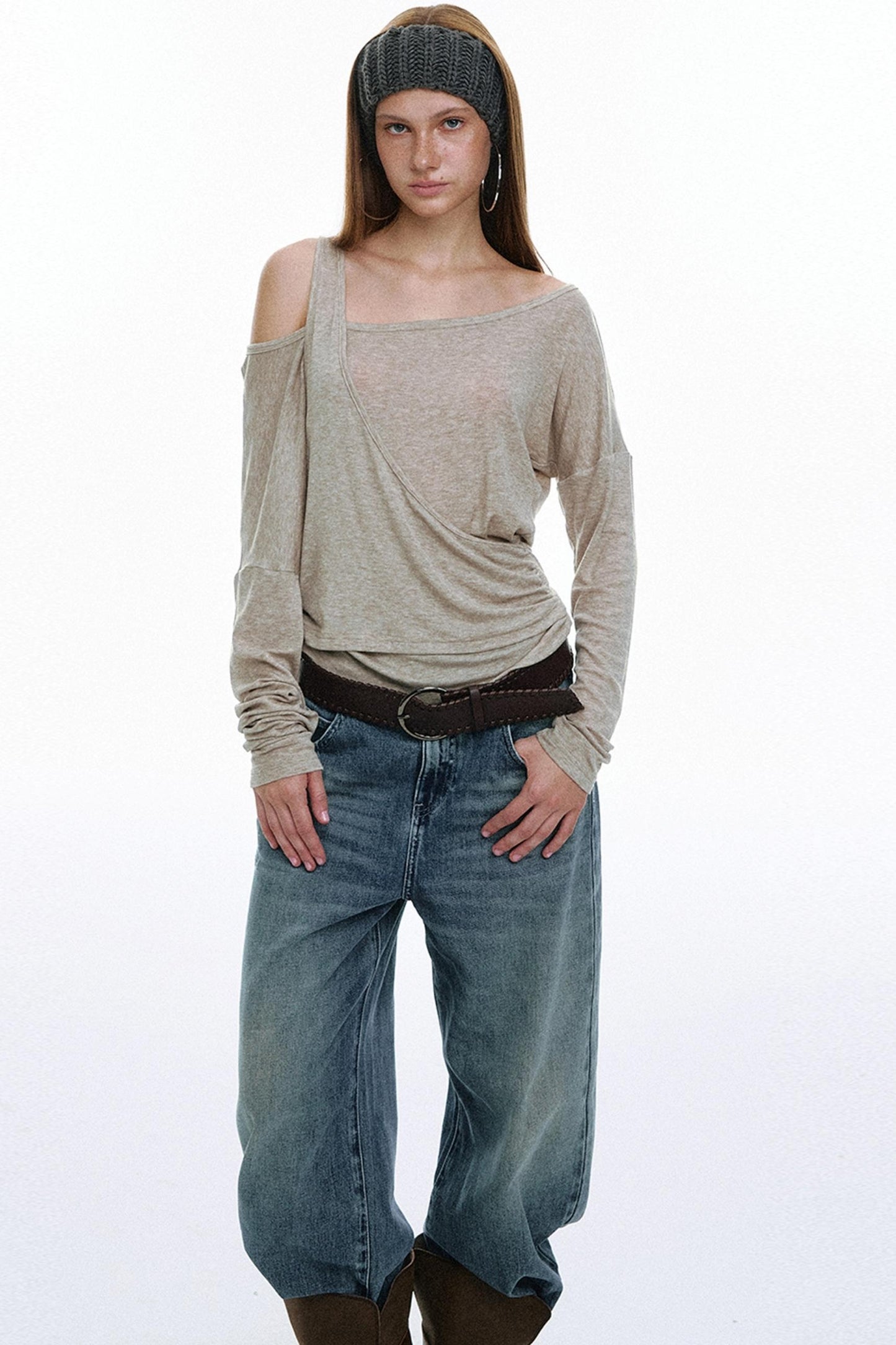 Hot Slanted Wool Knit Top