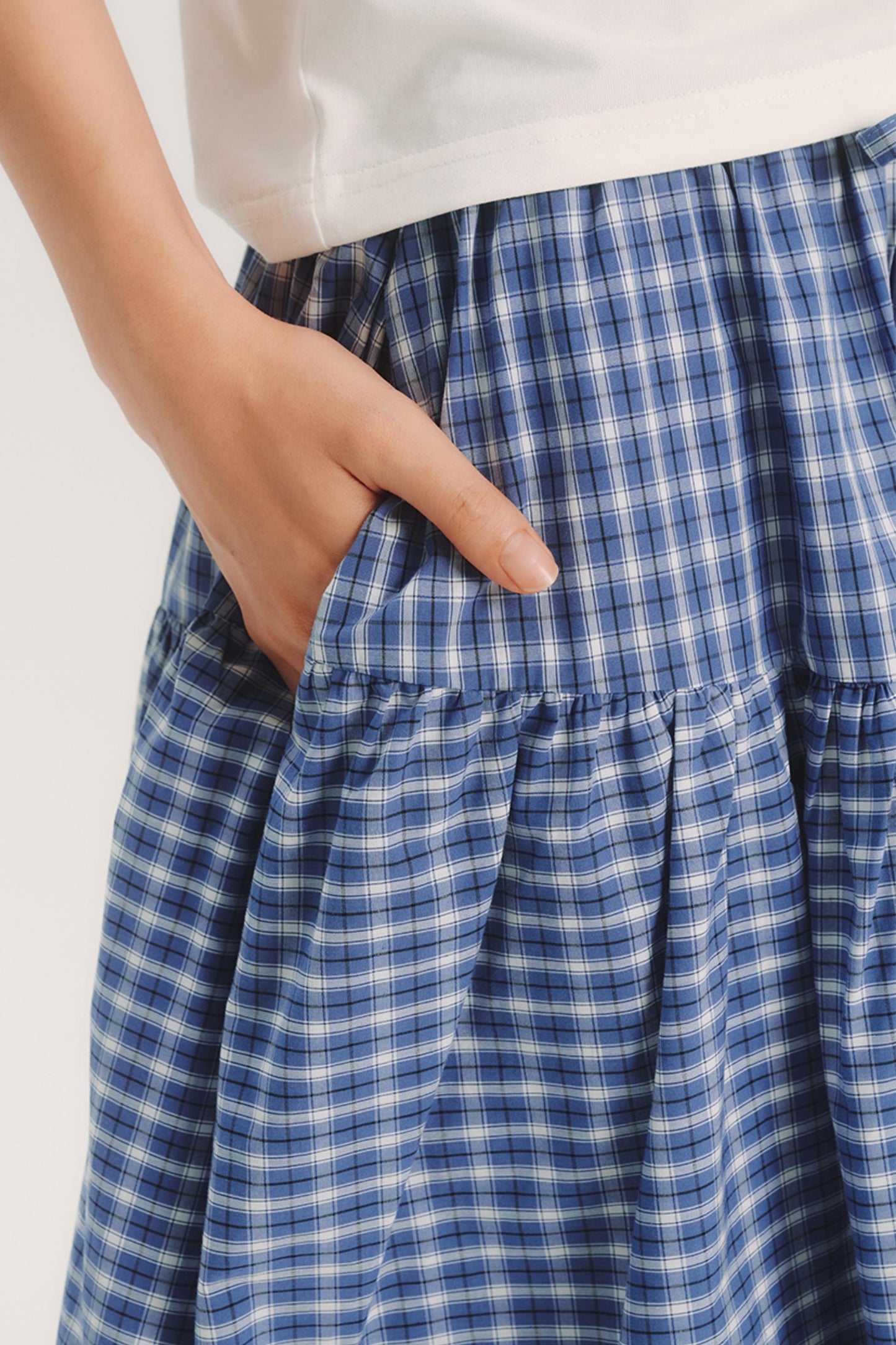Geometric Pattern Plaid Midi Skirt