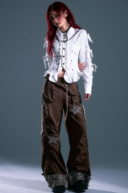 Star Leopard Wide-Leg Trousers