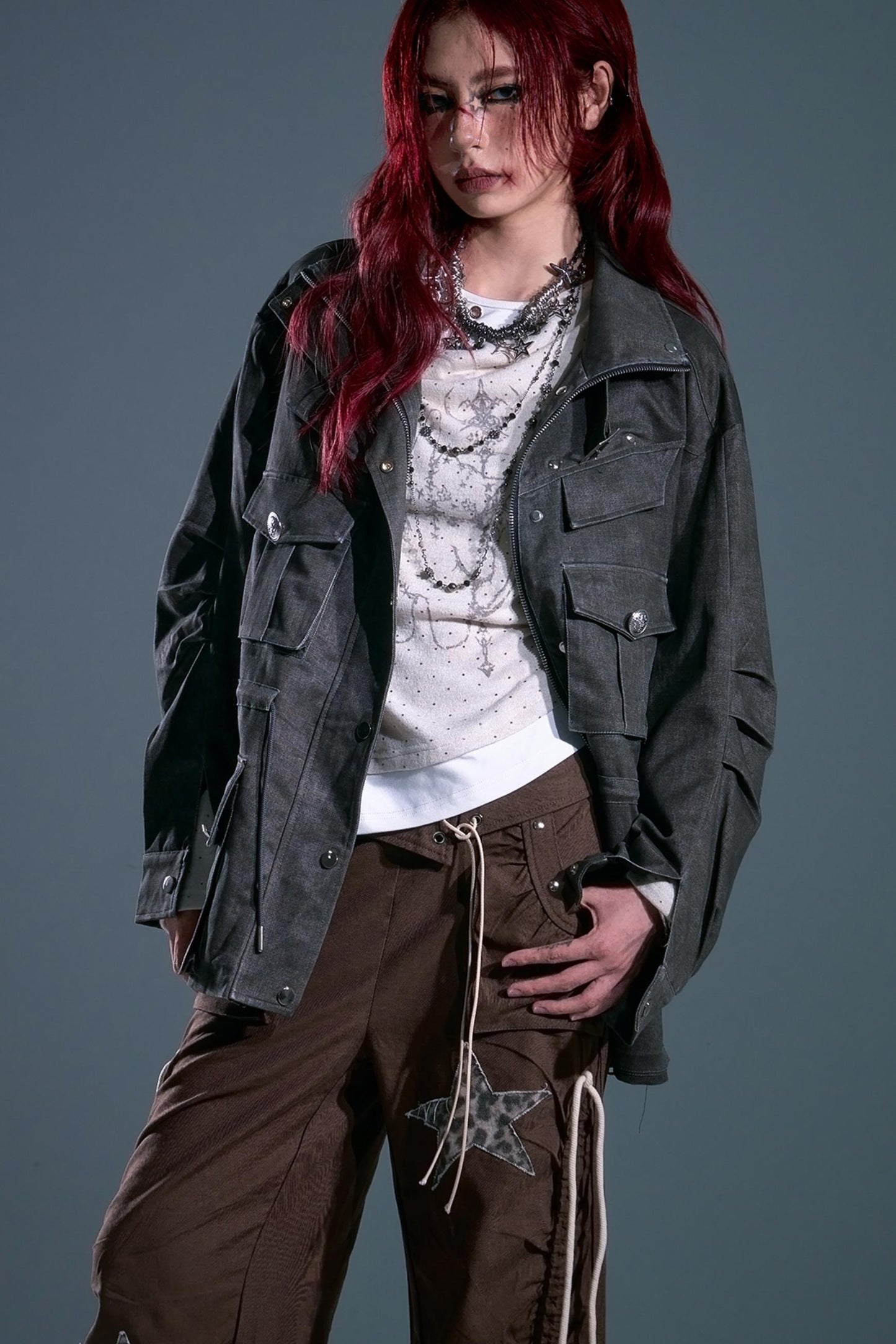 Garden Vintage Distressed Cargo Jacket