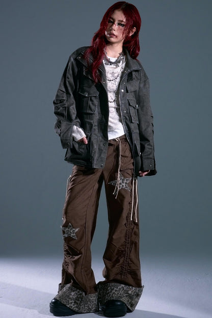 Garden Vintage Distressed Cargo Jacket