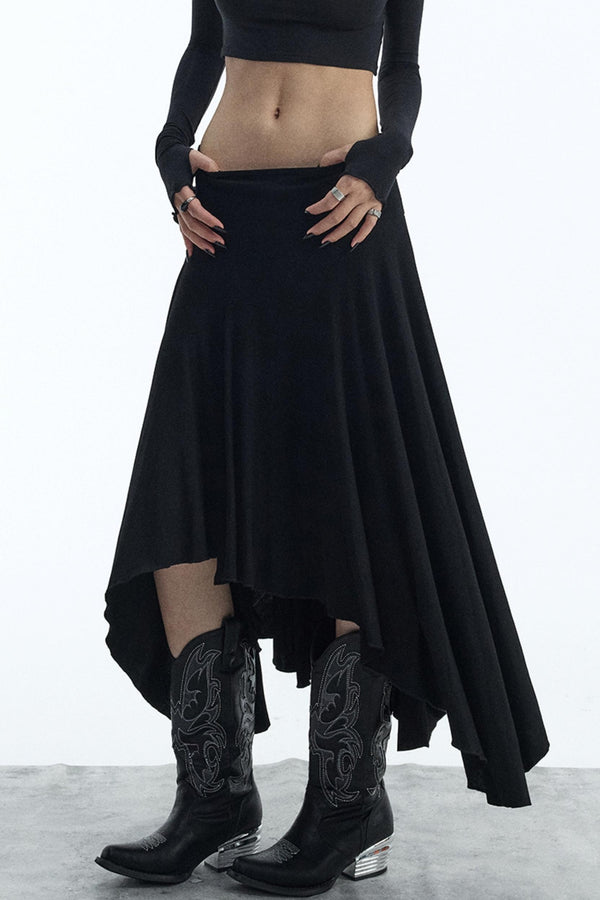 Black Draped Skirt