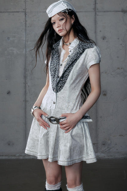 Vintage Patchwork Shirt Dress