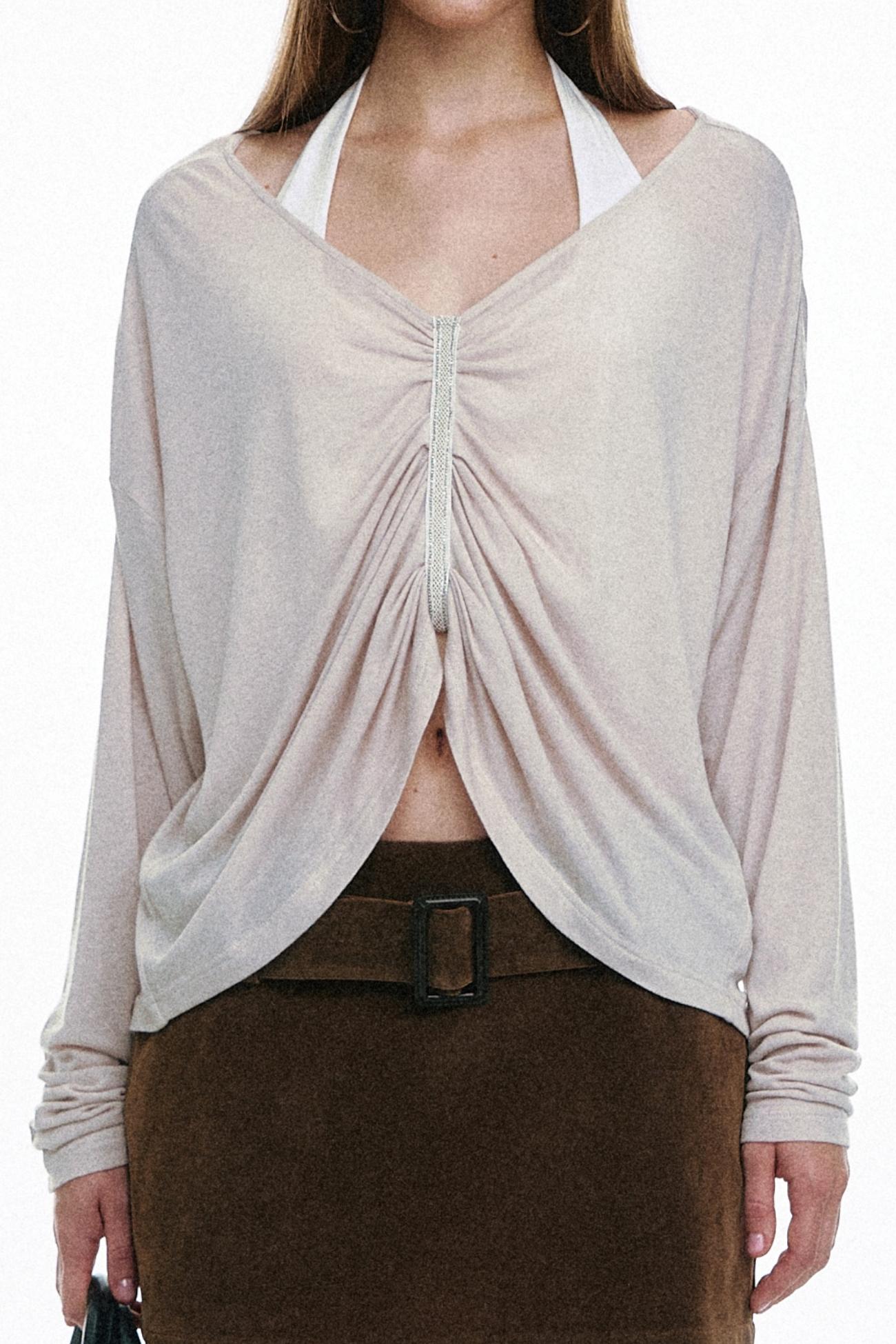 Pose Pleated Knitted Top