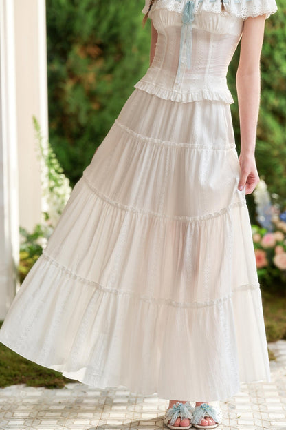 Chic Lace Summer Maxi Skirt Set-Up