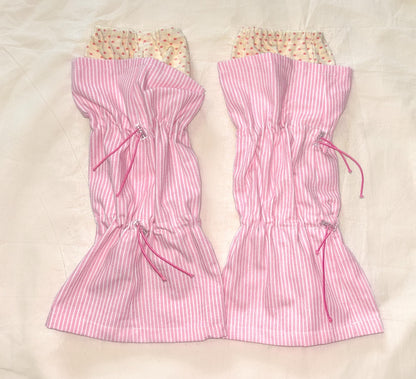 Candy Stripe Polka Drawstring Sock Cover