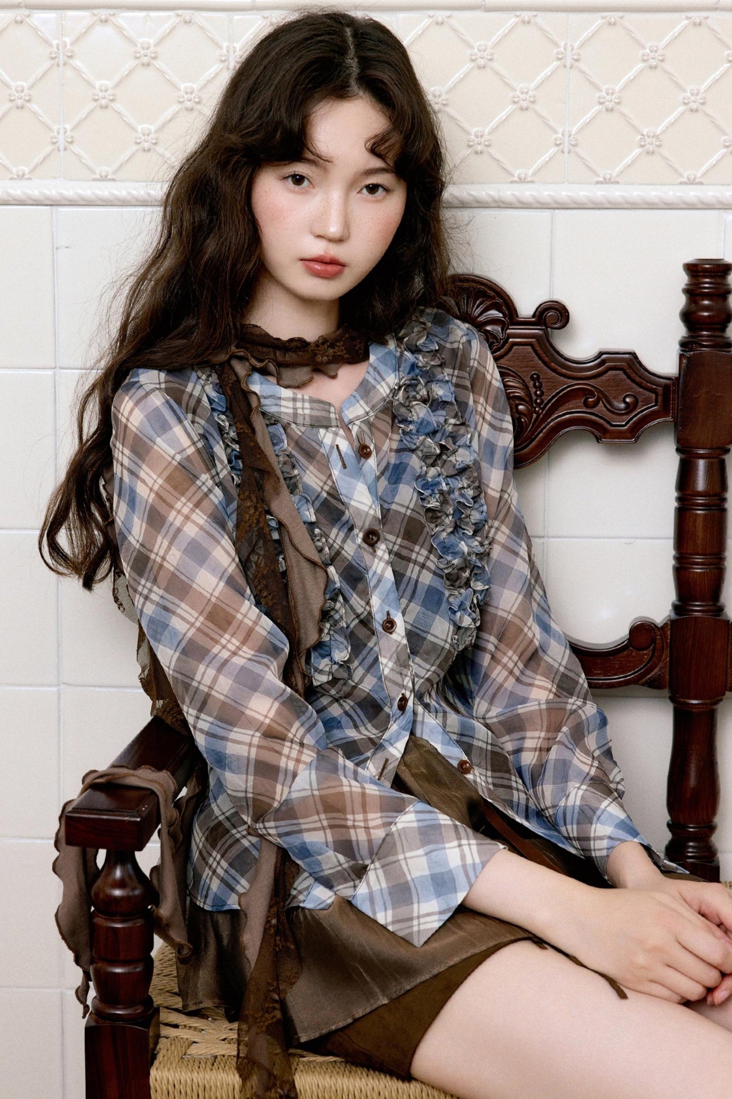Blue Vintage Check Dress