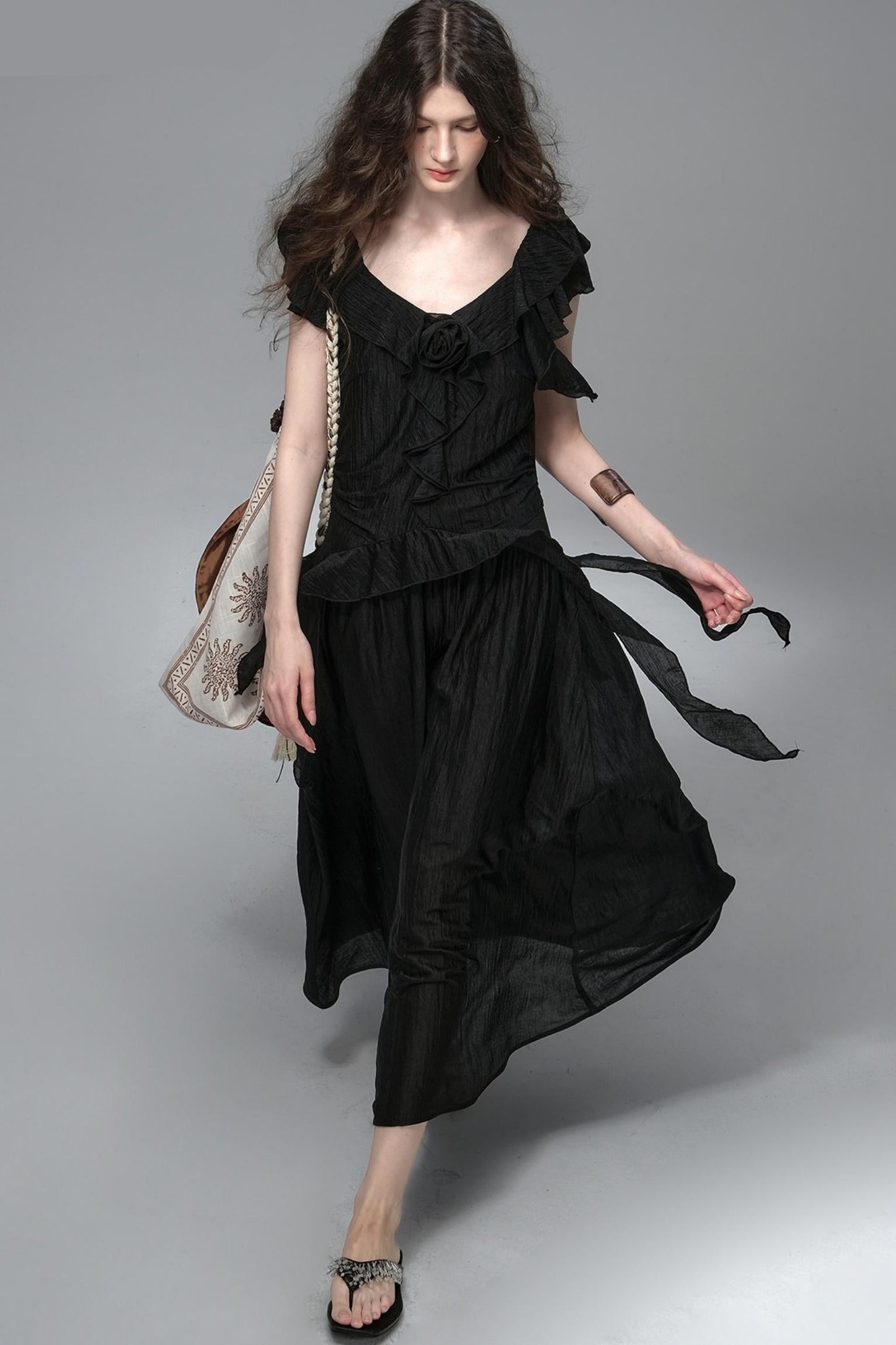 Mandala Flower Pleated Dress