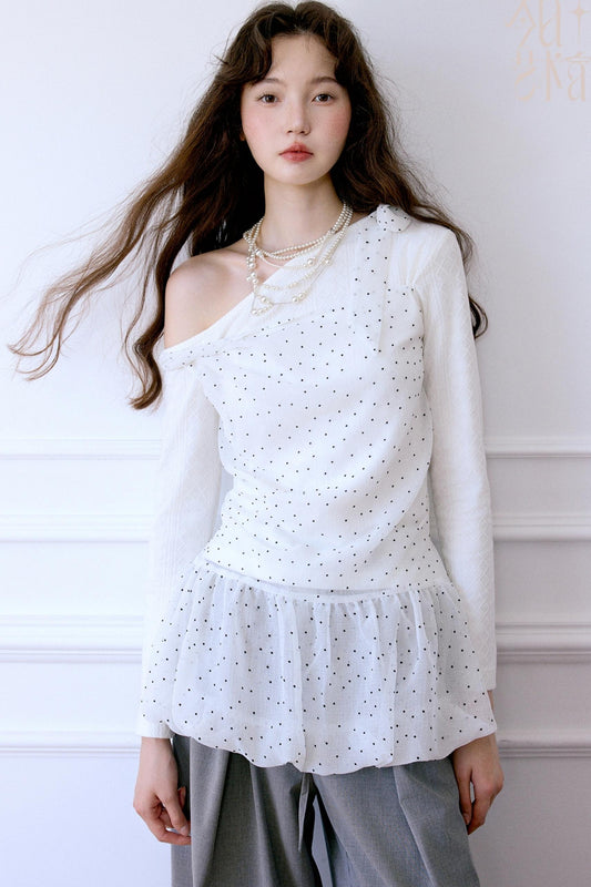 Asymmetrical Polka Dot Top