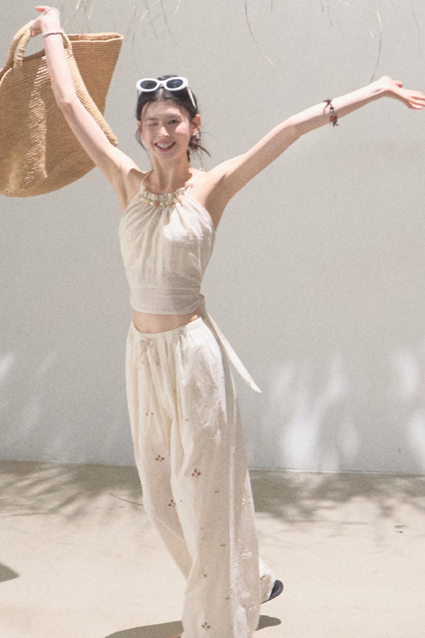 Self-Love Embroidered Summer Pants