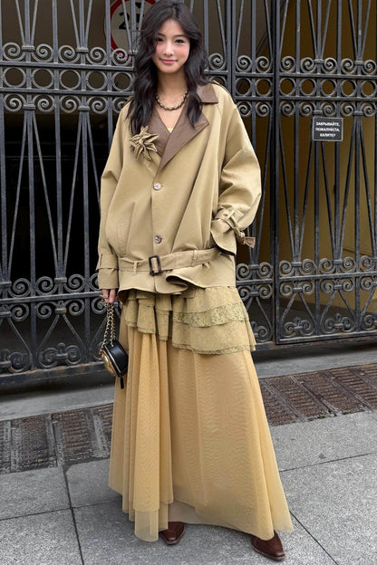 Vintage Irregular Mesh Cake Skirt