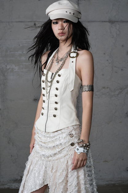 Velvet Irregular Check Bandeau Dress