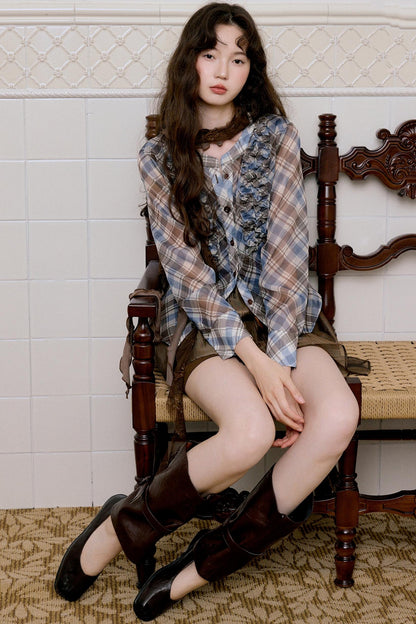 Blue Vintage Check Dress