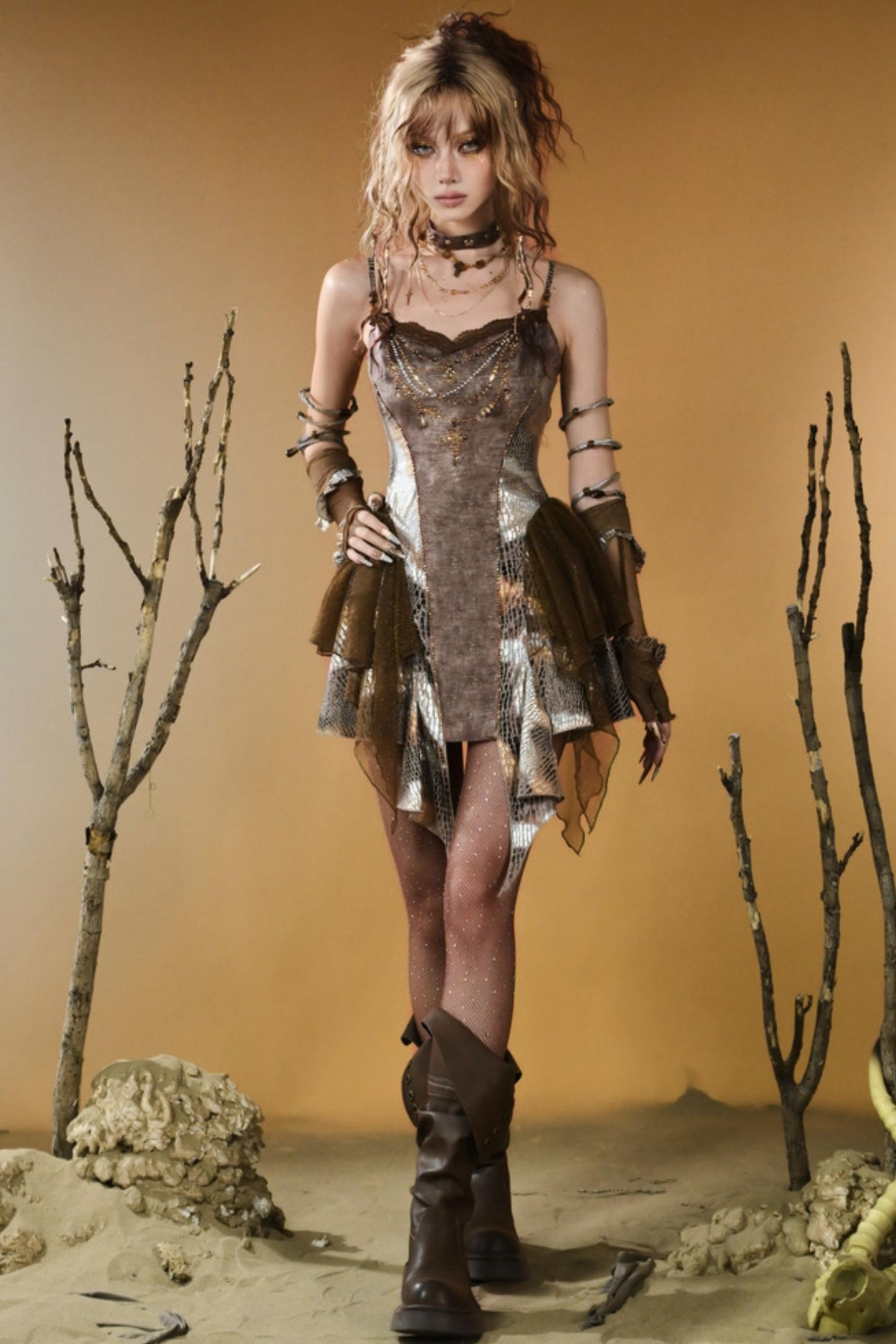 Gilded Snake Suspender Dress