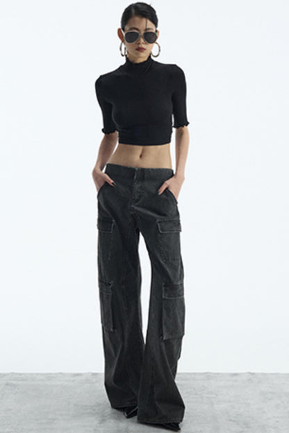 Black Turtleneck Top