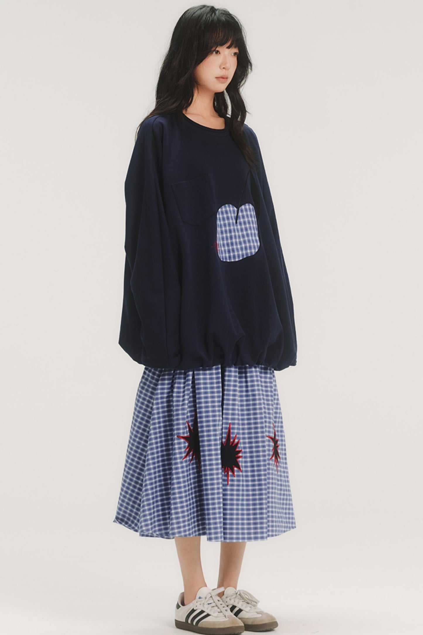 Patchwork Embroidery Sweatshirt