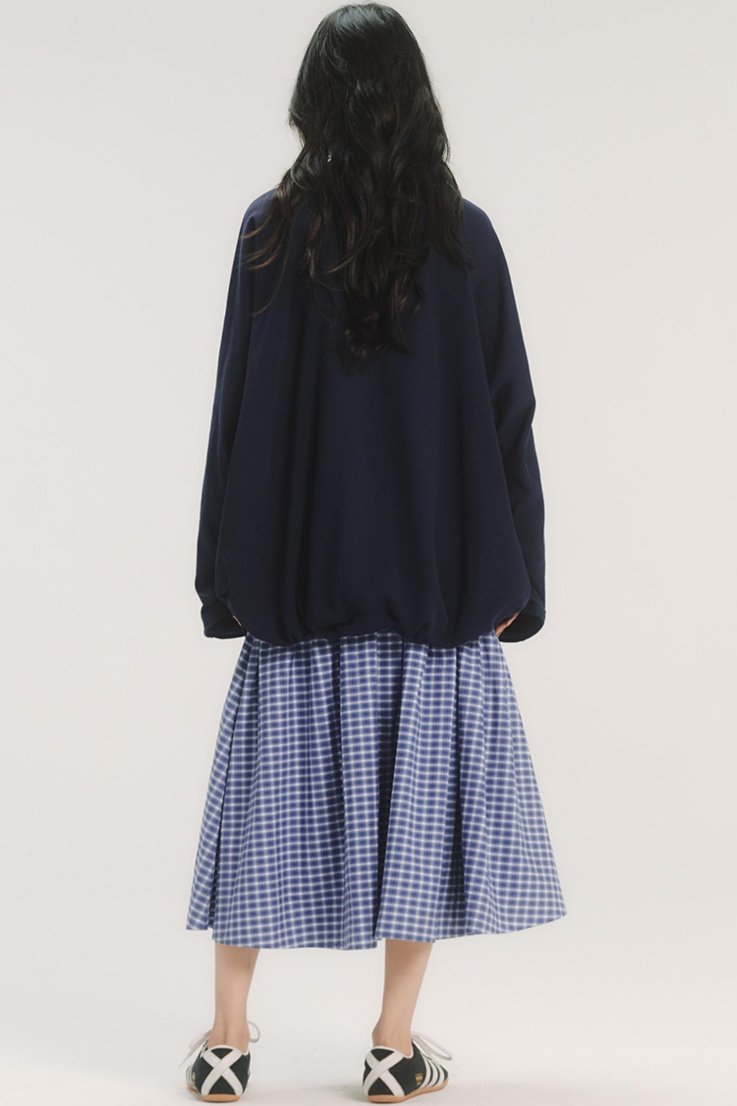 Geometric Pattern Plaid Midi Skirt