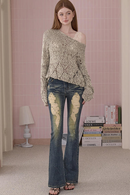 Retro Cool Ripped Tight Jeans