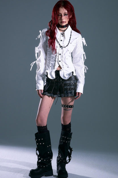 Retro Polka Dot Long Sleeve Shirt