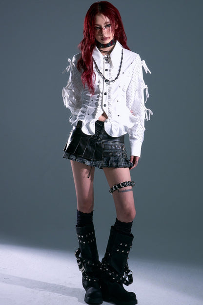 Retro Polka Dot Long Sleeve Shirt