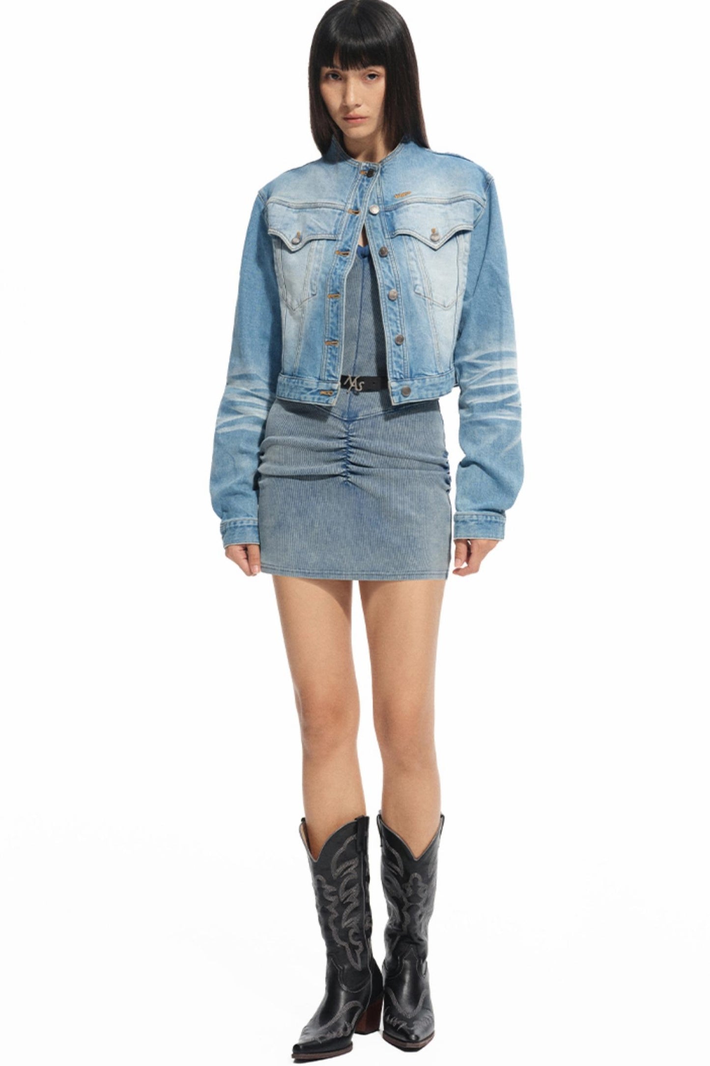 Volcano Water Aged U-Neck Slimming Halterneck Dress