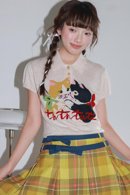 Kitten Knitted Polo Shirt
