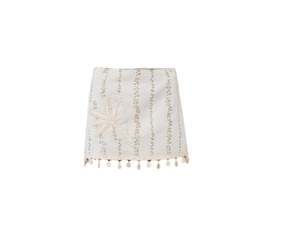 Bohemian Vine Embroidered A-Line Skirt
