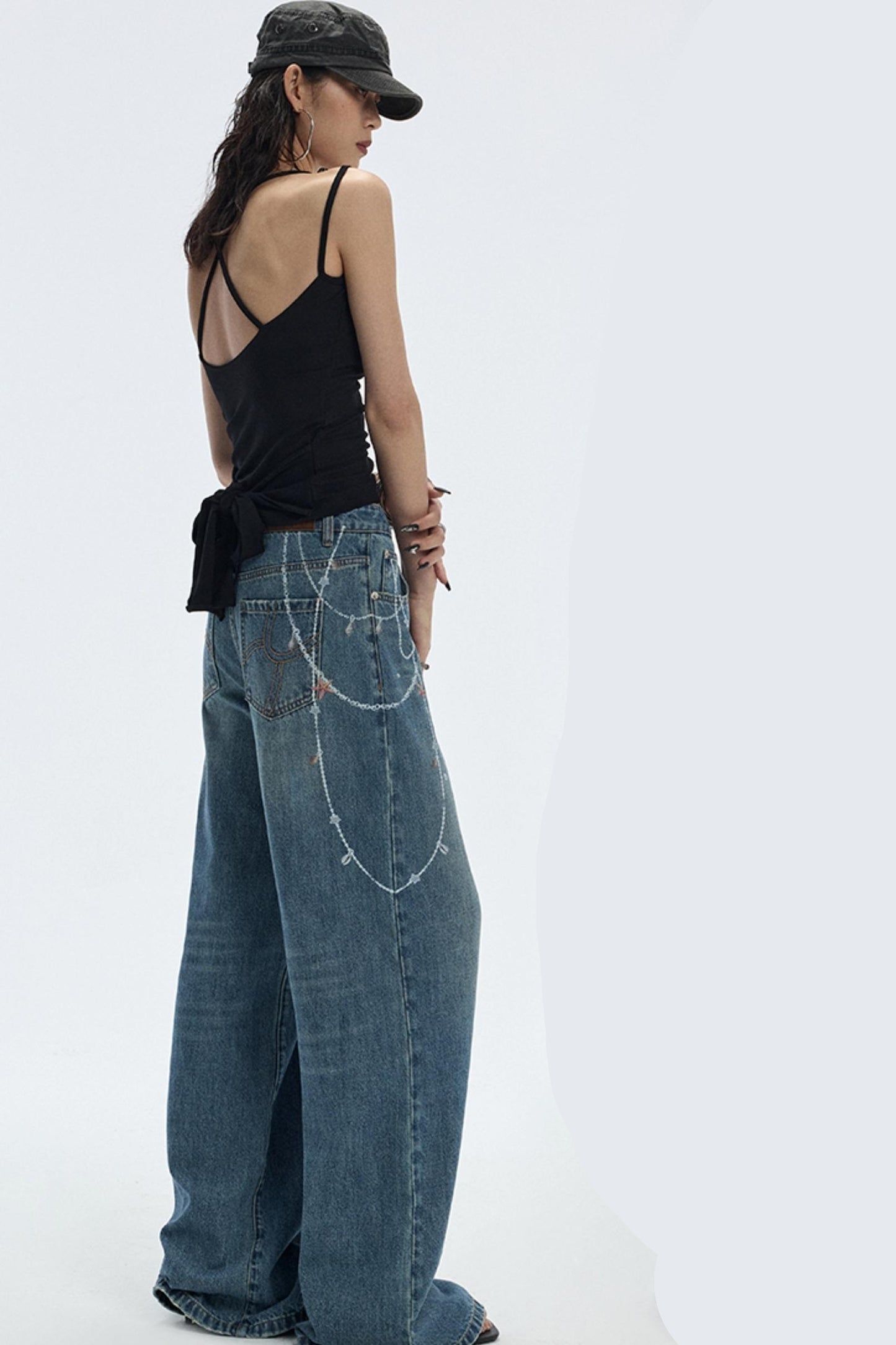 Ocean Chain Loose Womens Jeans