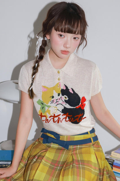 Kitten Knitted Polo Shirt
