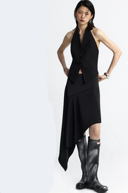 Summer Wavy Black Skirt