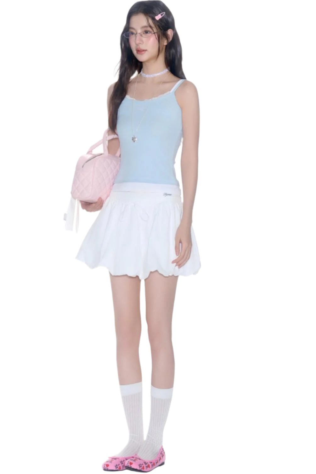 Lace Embroidery Suspender Skinny Vest