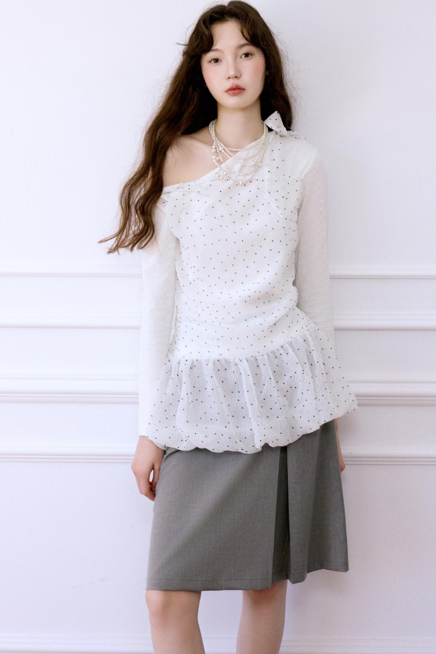 Asymmetrical Polka Dot Top